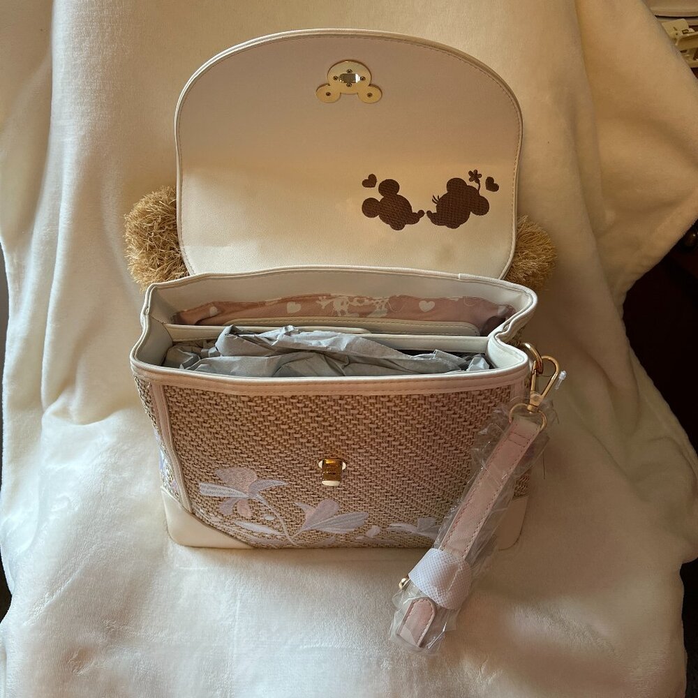 Minnie Straw Pom Pom Handbag - Picture 4 of 11